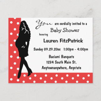 Red Polka Dot Baby Shower Invitation
