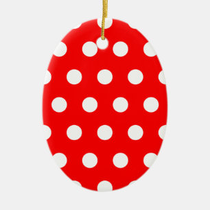 Red Polka Dot Ceramic Tree Decoration