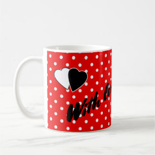 Red polka dot coffee mug