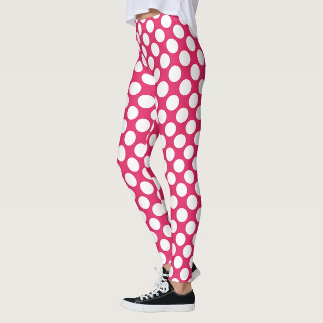 Red Polka Dot Custom – Elegant Fashion Leggings (Left)
