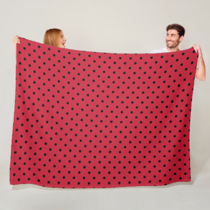 Red polka dot fleece blanket