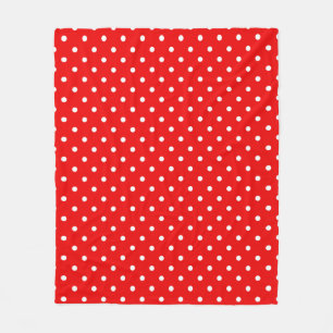 Red polka dot fleece blanket