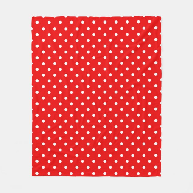 Red polka dot fleece blanket (Front)