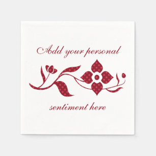 Red Polka Dot Flowers Napkin