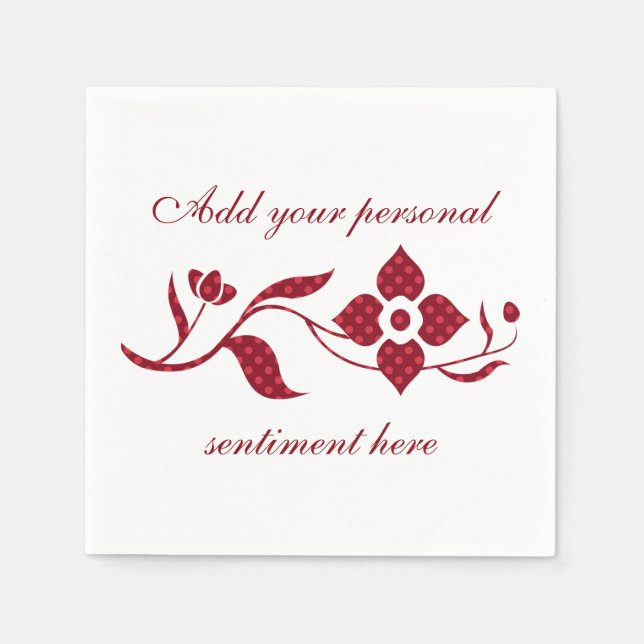 Red Polka Dot Flowers Napkin (Front)