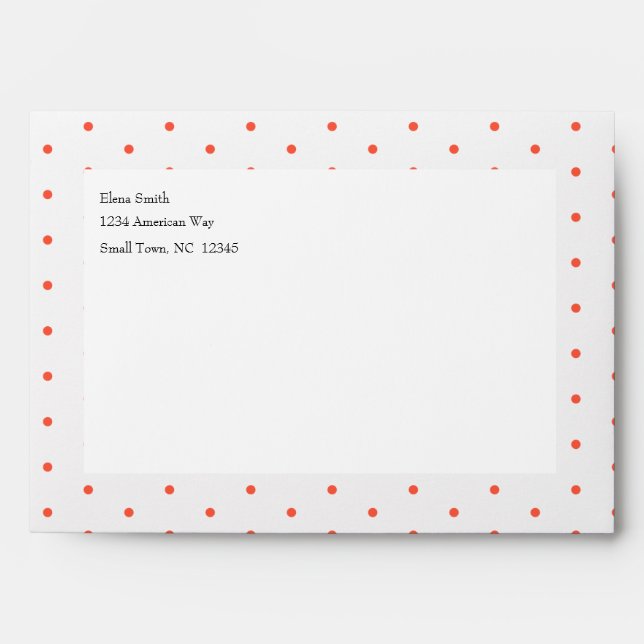 Red Polka Dot Framed Envelope (Front)