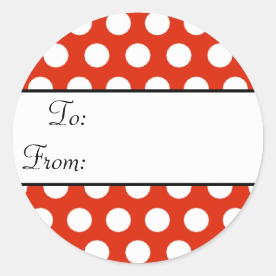 Red Polka Dot Gift Tag Sticker