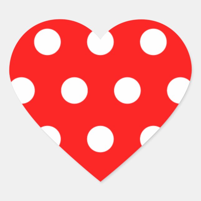 Red Polka Dot Heart Sticker (Front)