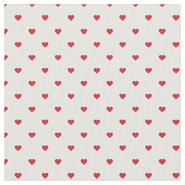 Red Polka Dot Hearts Fabric (Close Up)