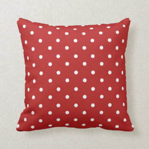 Red Polka Dot Home Decor Throw Pillow