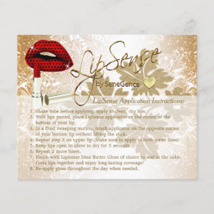 Red Polka Dot Lips Instruction Flyer - Gold