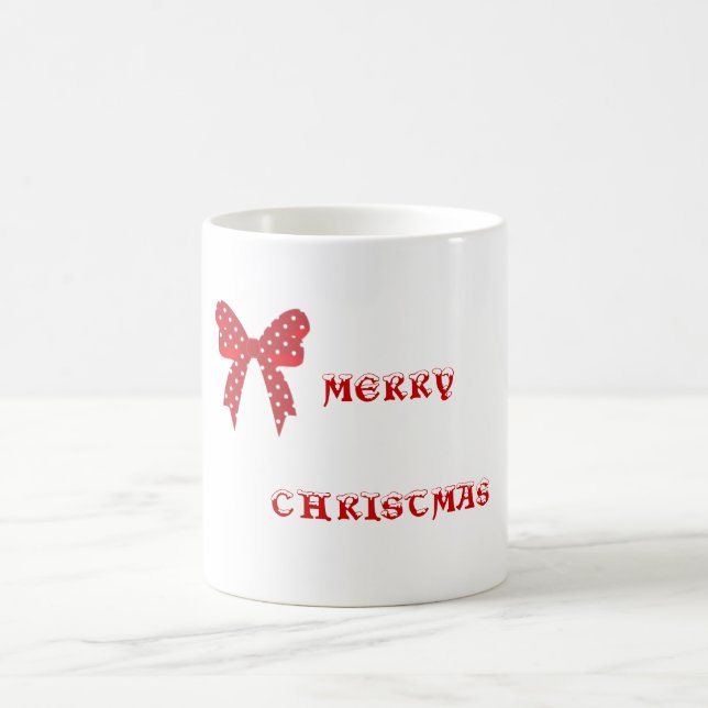 Red Polka Dot Merry Christmas Coffee Mug (Center)