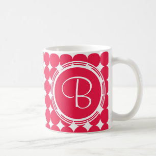 Red Polka Dot Monogram Coffee Mug