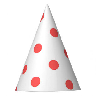 Red Polka Dot on Pink Party Hat