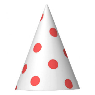 Red Polka Dot on Pink Party Hat