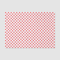 Red Polka Dot on White Tissue Paper