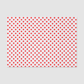 Red Polka Dot on White Tissue Paper
