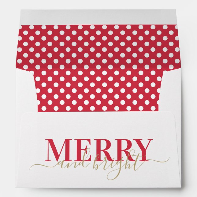 Red polka dot pattern Christmas Envelope (Back (Bottom))