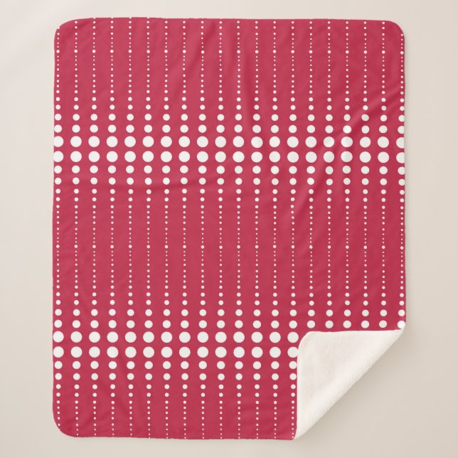 Red polka dot , polka dot, retro, retro polka dot sherpa blanket (Front)