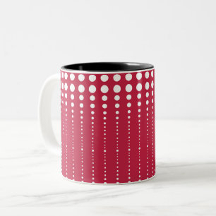 Red polka dot , polka dot, retro, retro polka dot Two-Tone coffee mug