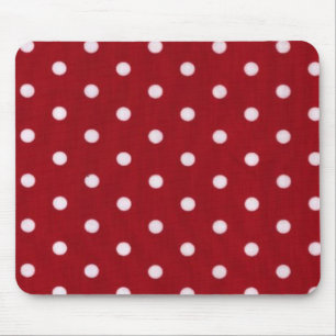 Red Polka Dot Print Mouse Mat