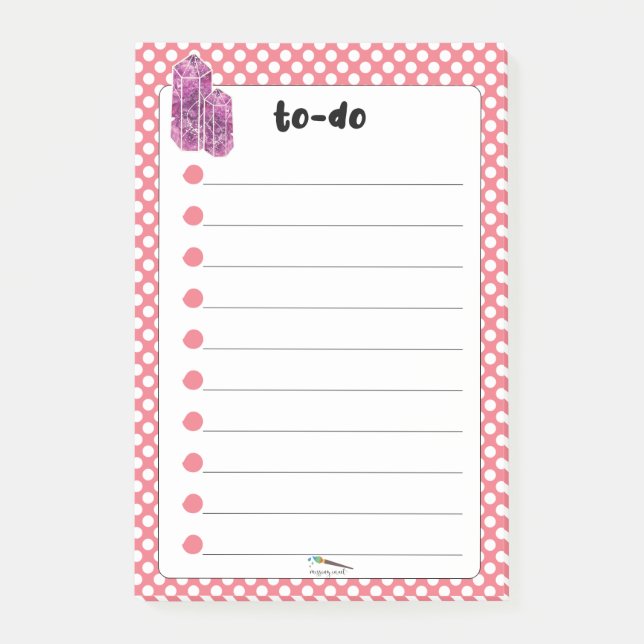 Red Polka Dot Red Wine Diamonds TO-DO's  Post-it Notes (Front)