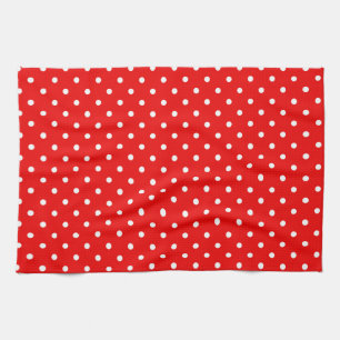 Red polka dot tea towel