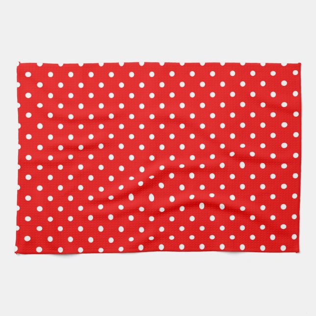 Red polka dot tea towel (Horizontal)
