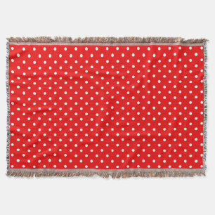 Red polka dot throw blanket