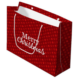   Red Polka Dots Abstract Modern Elegant Christmas Large Gift Bag