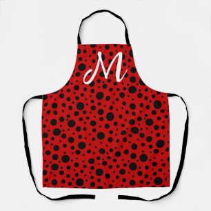red polka dots apron