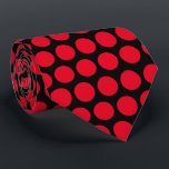 Red Polka Dots Black Custom Valentine's Day Gift  Tie<br><div class="desc">Designed with cute red polka dots patterns in solid black background. You may change to any background colour as you wish. Makes a great gift or party favour for any event!</div>