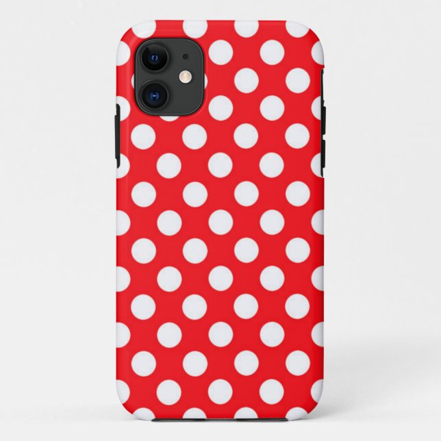Red Polka Dots Case-Mate iPhone Case (Back)