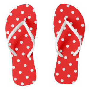 Red Polka Dots Flip Flops