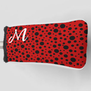 red polka dots  golf head cover
