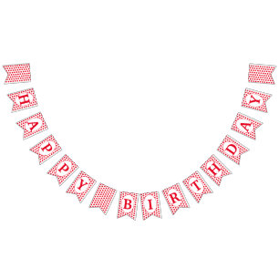 Red polka dots Happy Birthday Bunting