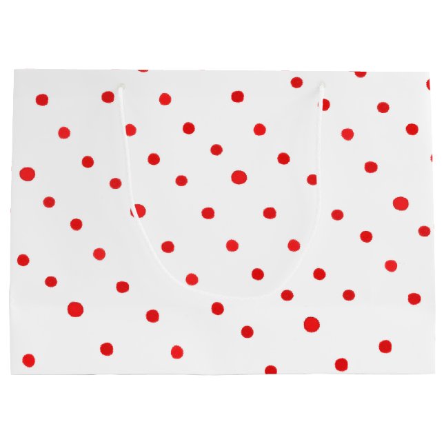 Red Polka dots Large Gift Bag (Back)