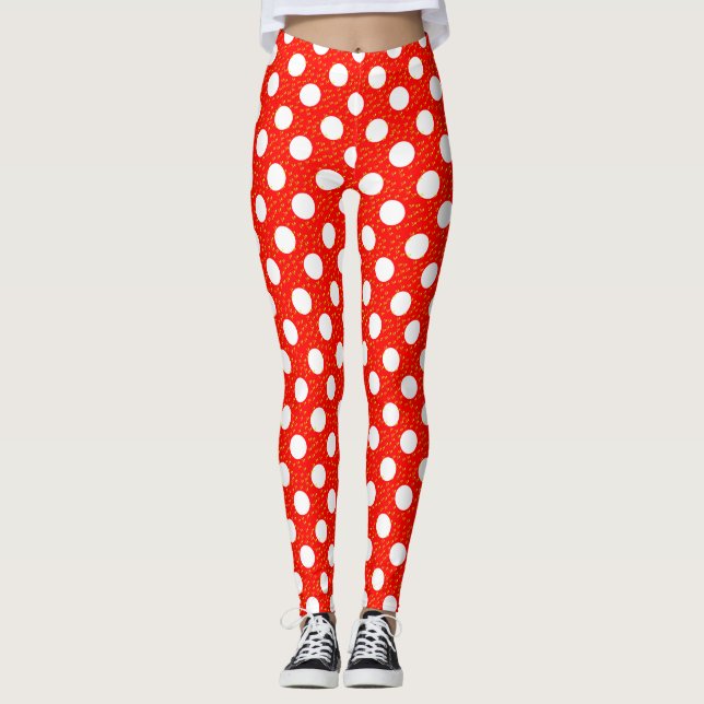 Red Polka Dots Leggings (Front)