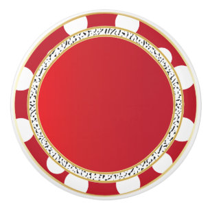 Red Polka Dots Leopard Pattern Ceramic Knob