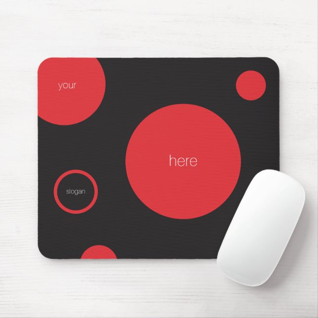 Red Polka Dots Mousepad (With Mouse)