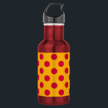 Red polka dots on yellow 532 ml water bottle<br><div class="desc">Red polka dots on yellow</div>