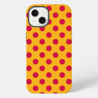 Red polka dots on yellow Case-Mate iPhone case