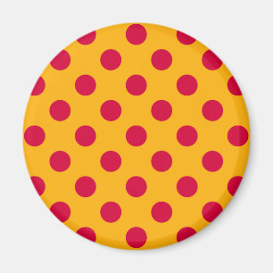 Red polka dots on yellow magnet