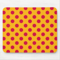 Red polka dots on yellow