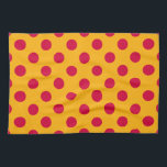 Red polka dots on yellow tea towel<br><div class="desc">Red polka dots on yellow</div>