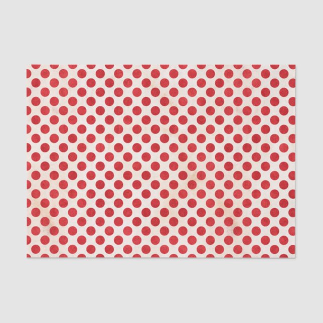Red Polka Dots Pattern Tissue Paper (Front)