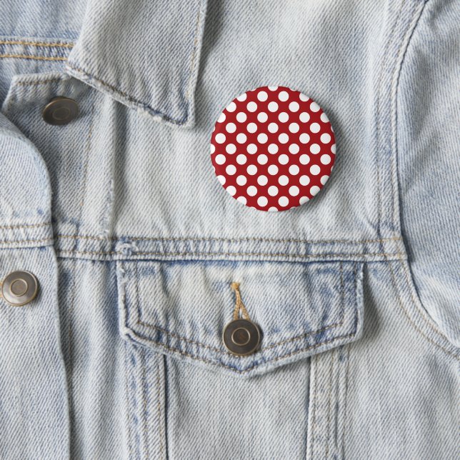 Red Polka Dots, Polka Dot Pattern, Dots, Dotted 6 Cm Round Badge (In Situ)