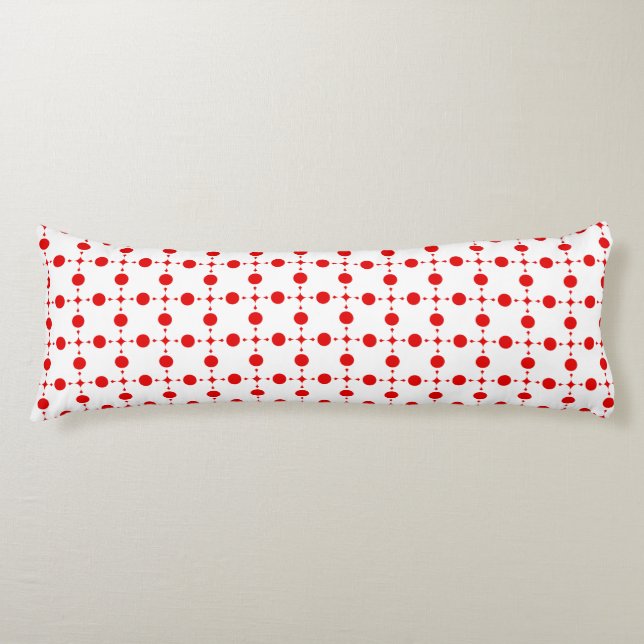 Red Polka Dots, Polka Dot Pattern, Dots, Dotted Body Cushion (Front)