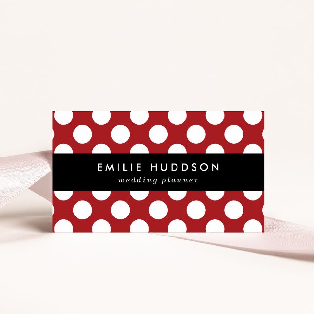 Red Polka Dots, Polka Dot Pattern, Dots, Dotted Business Card (Creator Uploaded)