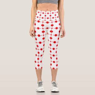 Red Polka Dots, Polka Dot Pattern, Dots, Dotted Capri Leggings